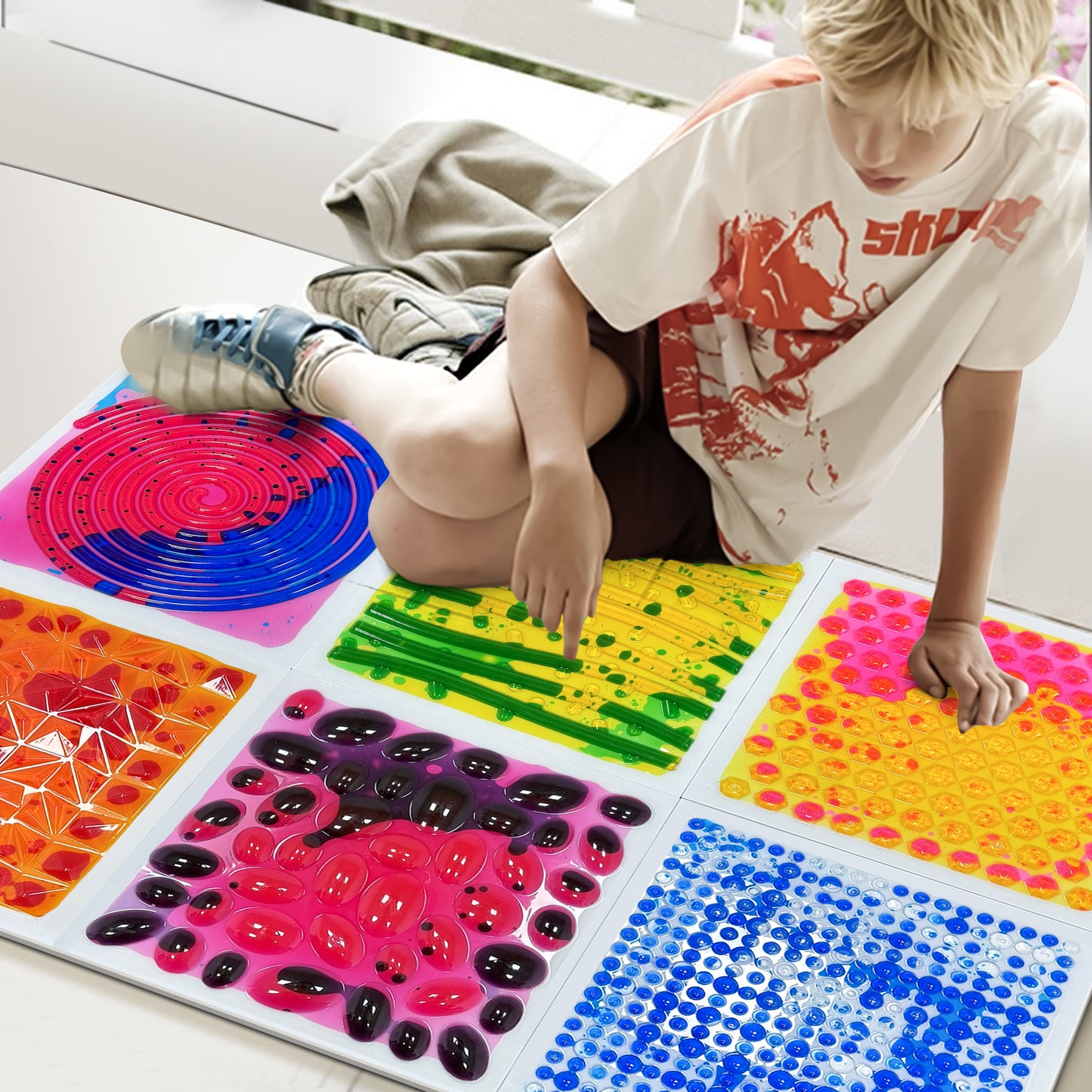 Textured Liquid Sensory Mats - set of 6