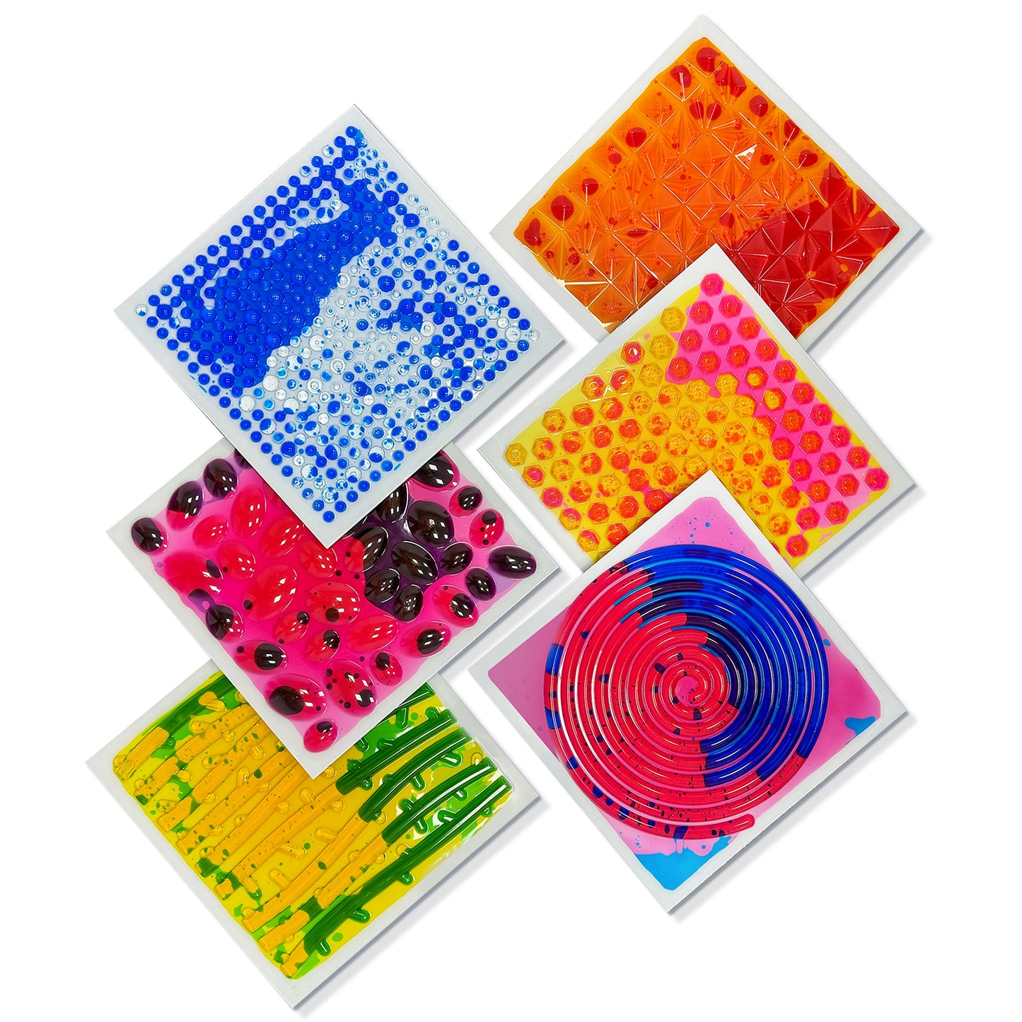 Textured Liquid Sensory Mats - set of 6