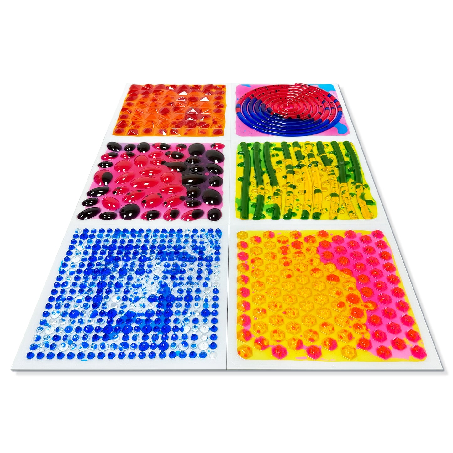 Textured Liquid Sensory Mats - set of 6